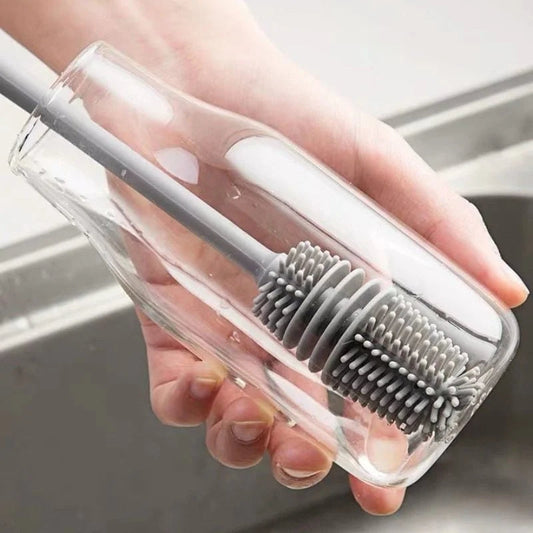 Silicone long handle cup brush