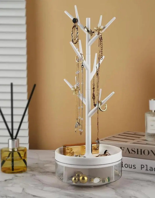 Branch Jewelry Rack With Rotatable Base and Storage Box Tree Tower